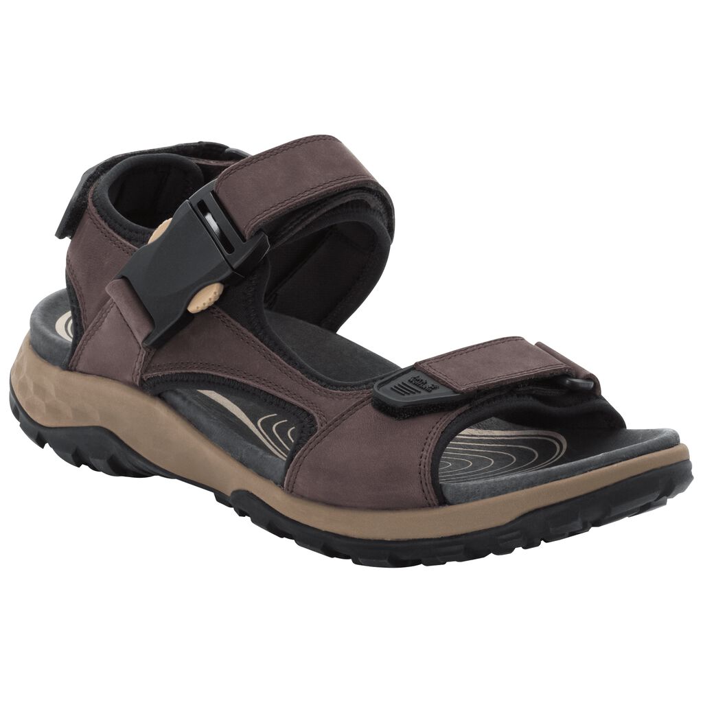 Jack Wolfskin ROCKY PATH LT σανδαλια ανδρικα βαθυ καφε/μαυρα | GR0960373